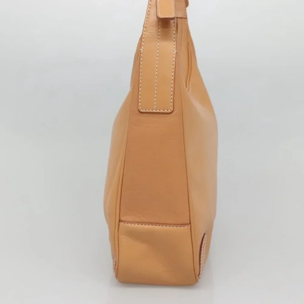 Authentic BURBERRY Shoulder Bag Leather Beige Silver - Picture 10 of 16